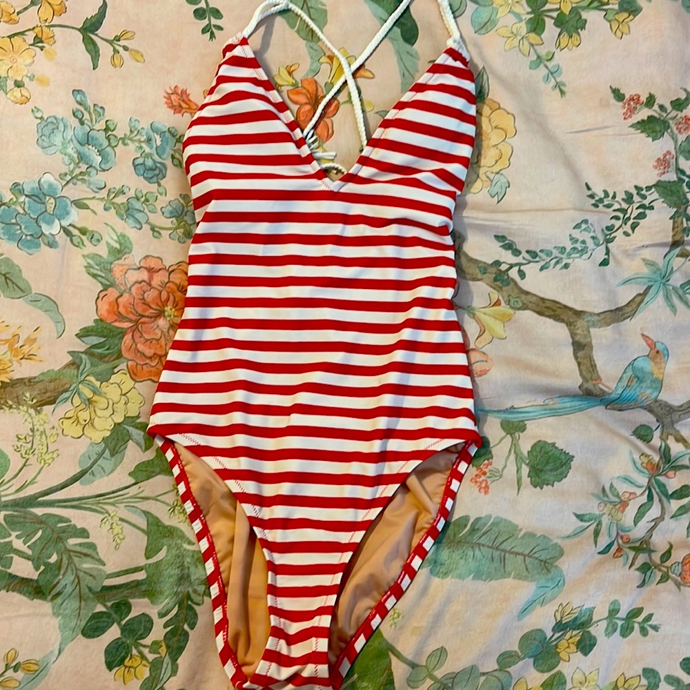 J crew one piece striped bathing suit size 0